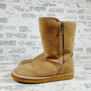 Lamo Classic 6" Tan Suede Zip Up Winter Boots i114